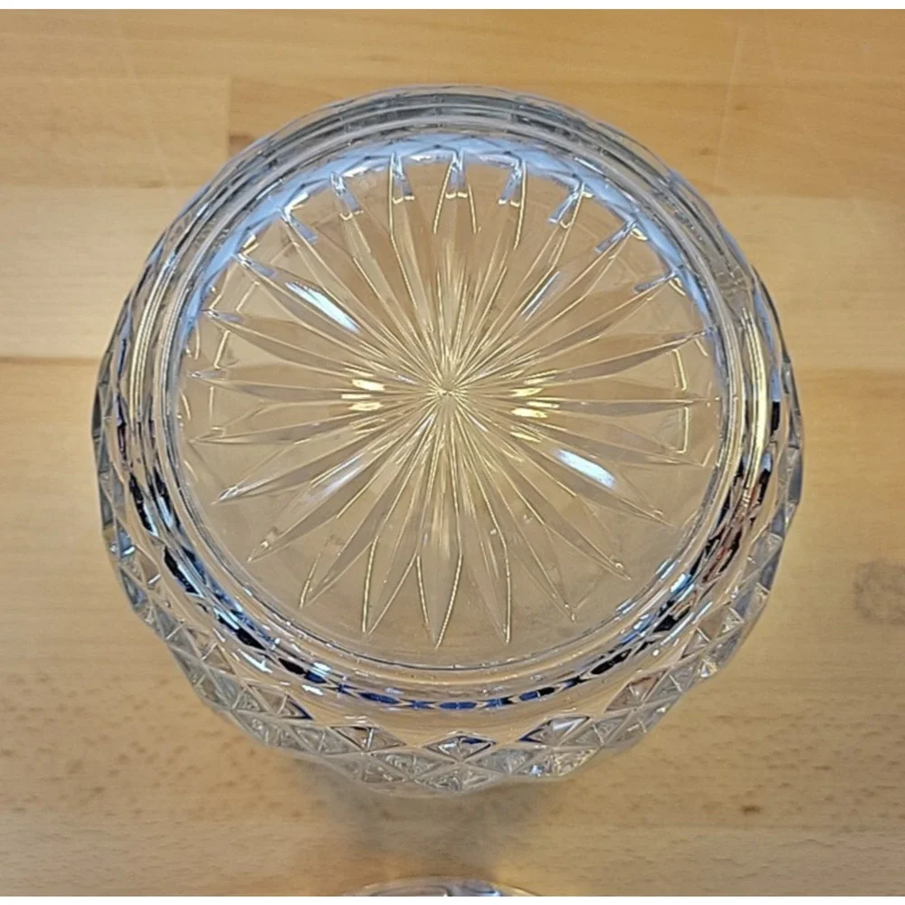 Vintage Ice Bucket By St George 24% Fine Lead Crystal W/ Lid Excellent